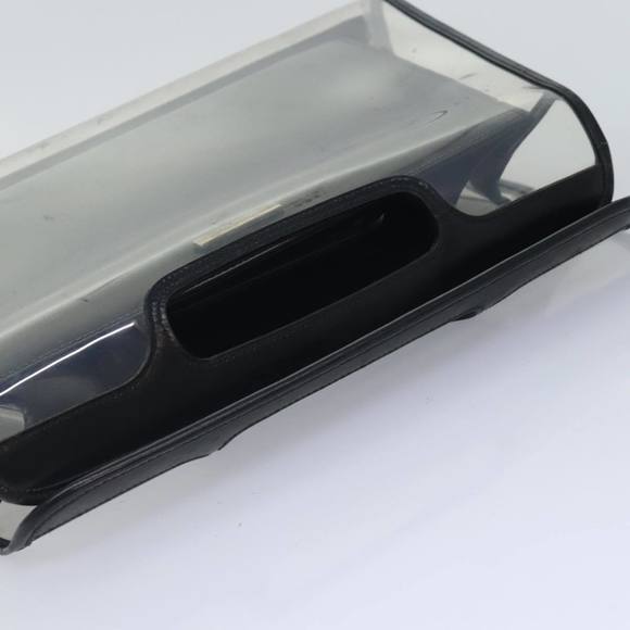 GUCCI Hand Bag Vinyl Leather Clear Black Silver 000 2058 0548 5 Auth 90596 - Picture 6 of 16